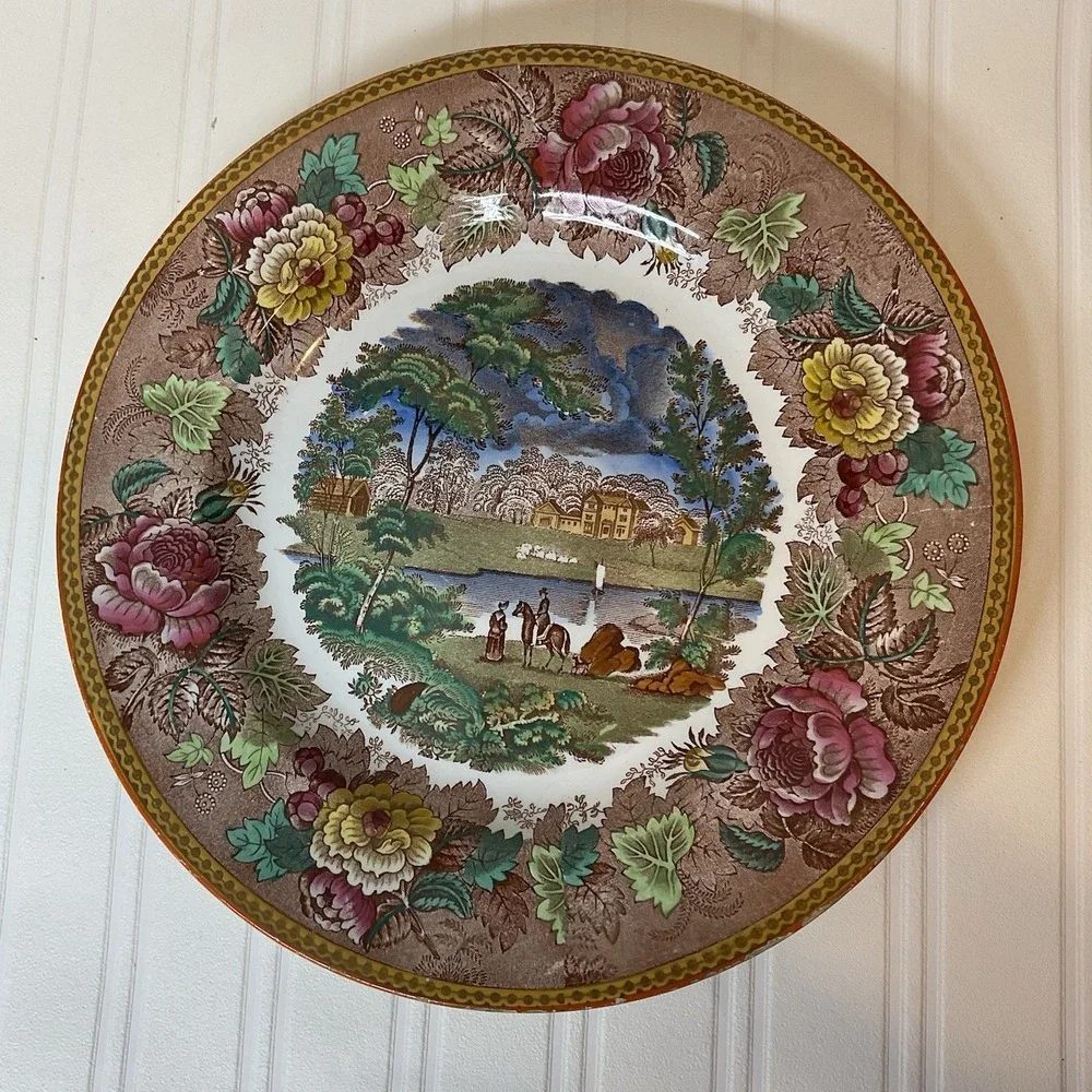 Vintage Wedgwood Etruria LANDSCAPE Multicolor Dinner‎ Plate 10